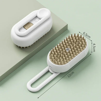 PurrSteam 3-in-1 Electric Pet Brush – Deep clean, de-shed, and massage your pet in one relaxing session